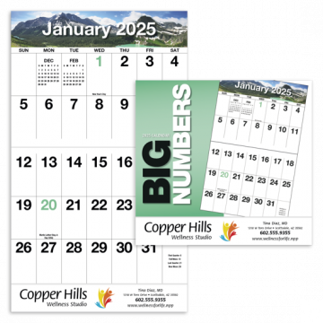 Big Numbers Appointment Wall Calendar - Stapled